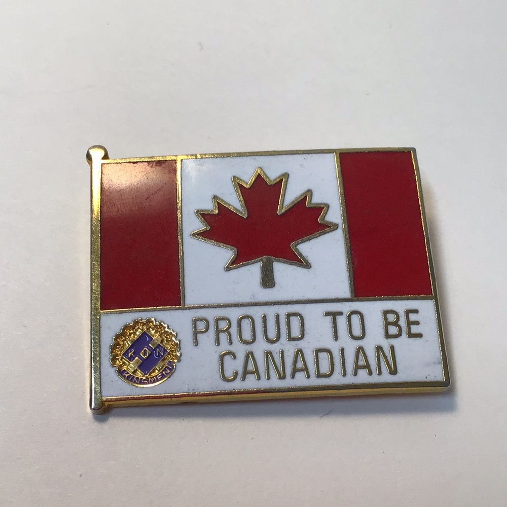 Proud to Be Canadian enamel Flag Pin kinsmen Maple Leaf Canada pin